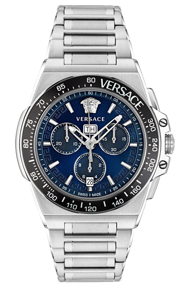 Versace VRSCVE7H00423 Takvimli 45 mm Çelik Kordon Analog Erkek Kol Saati