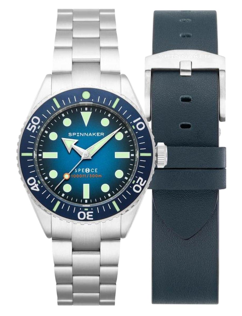 Spinnaker SP-5097-22 44 mm Lacivert Çelik-Deri Kordon Analog Erkek Kol Saati