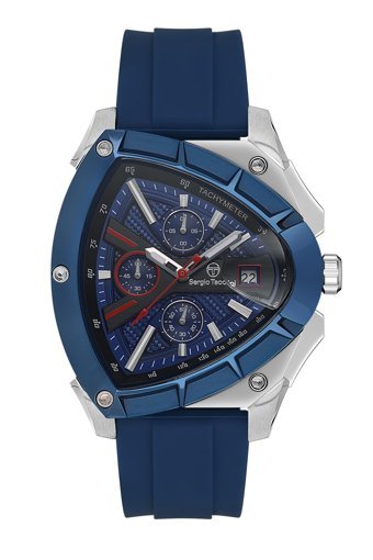 Sergio Tacchini ST.1.10425.2 Takvimli 45 mm Lacivert Silikon Kordon Analog Erkek Kol Saati