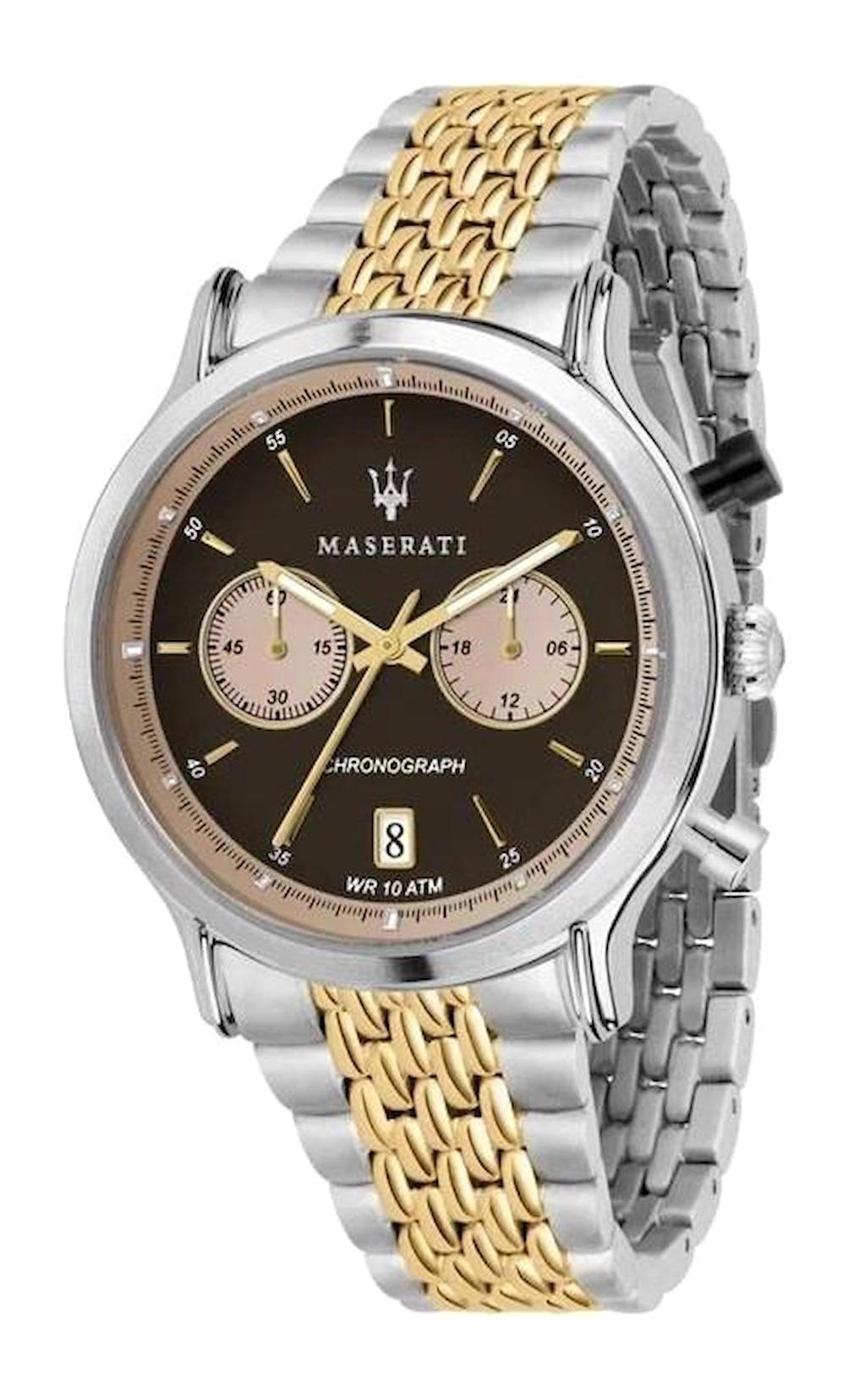 Maserati R8873638003 Takvimli 42 mm Altın-Çelik Kordon Analog Erkek Kol Saati