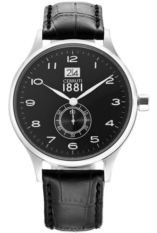 Cerruti 1881 CRA102A222K Takvimli Siyah Çelik Kordon Analog Erkek Kol Saati