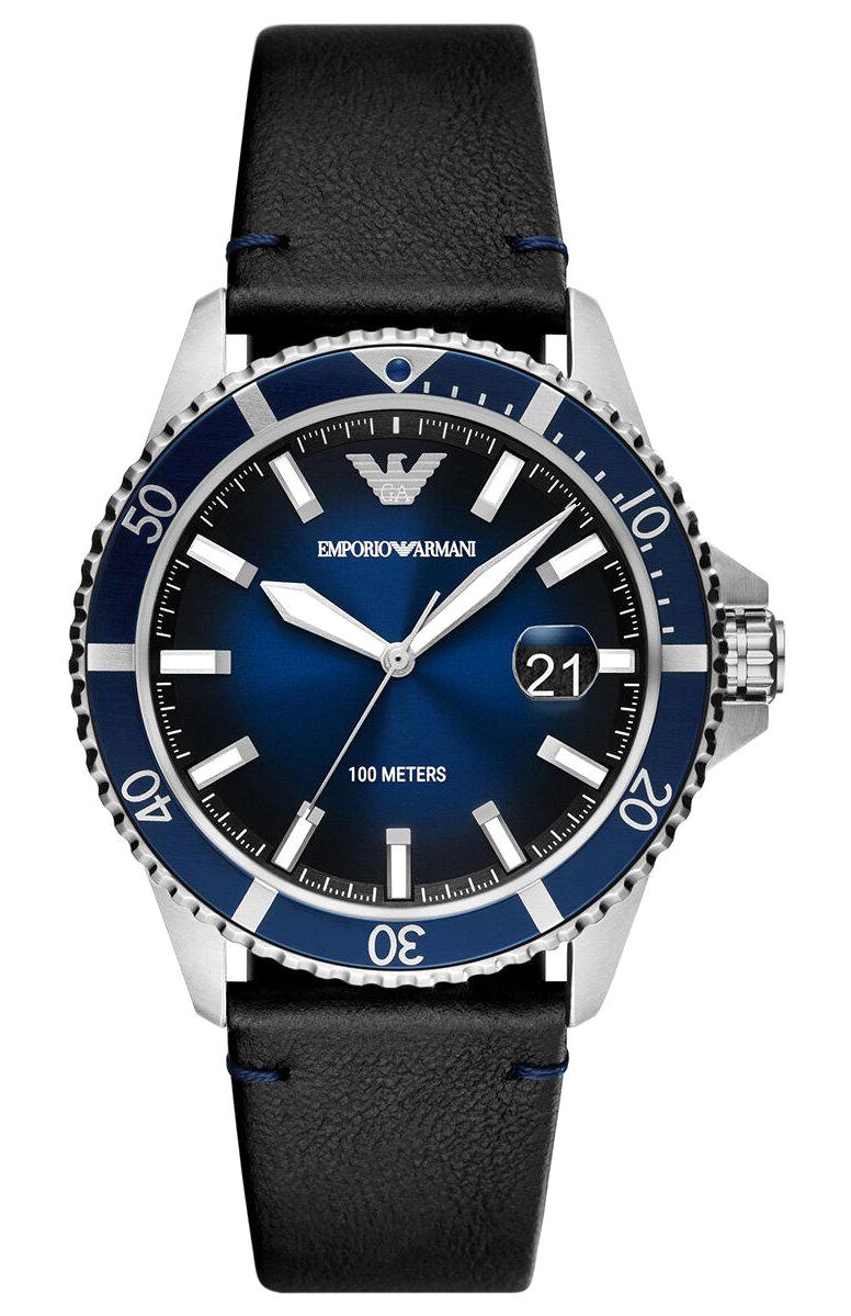 Emporio Armani AR11516 Takvimli 42 mm Siyah Deri Kordon Analog Erkek Kol Saati