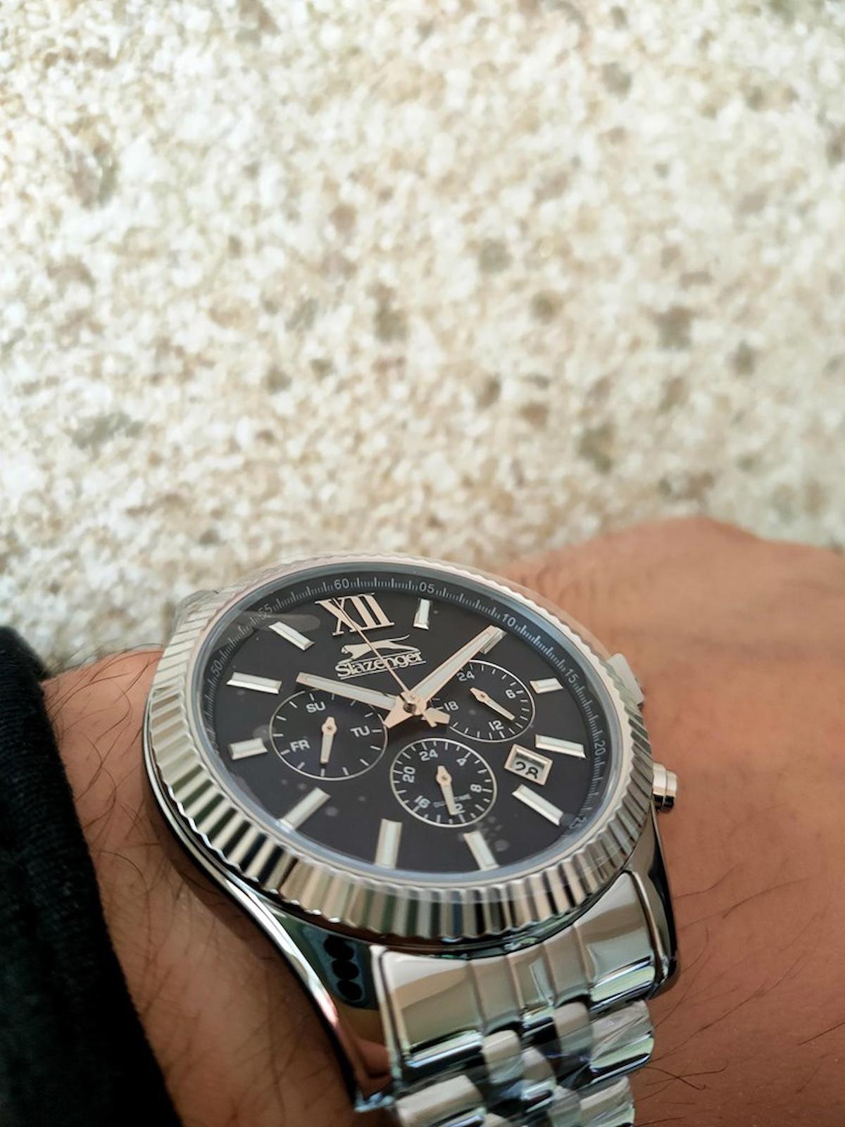 Slazenger SL.09.6555.2.03 Takvimli 45 mm Çelik Kordon Analog Erkek Kol Saati