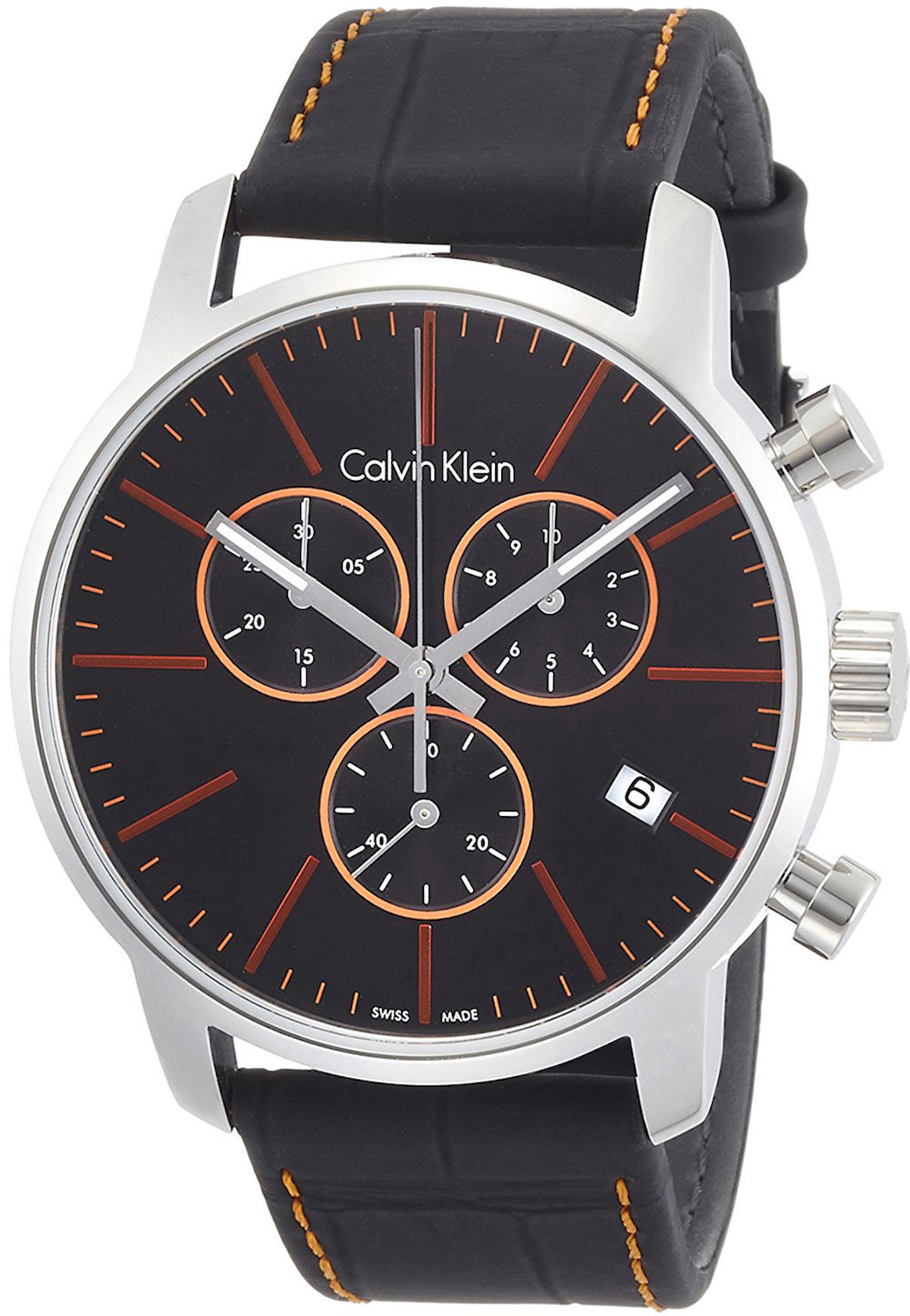 Calvin Klein K2G271C1 Takvimli 43 mm Siyah Deri Kordon Analog Kol Saati