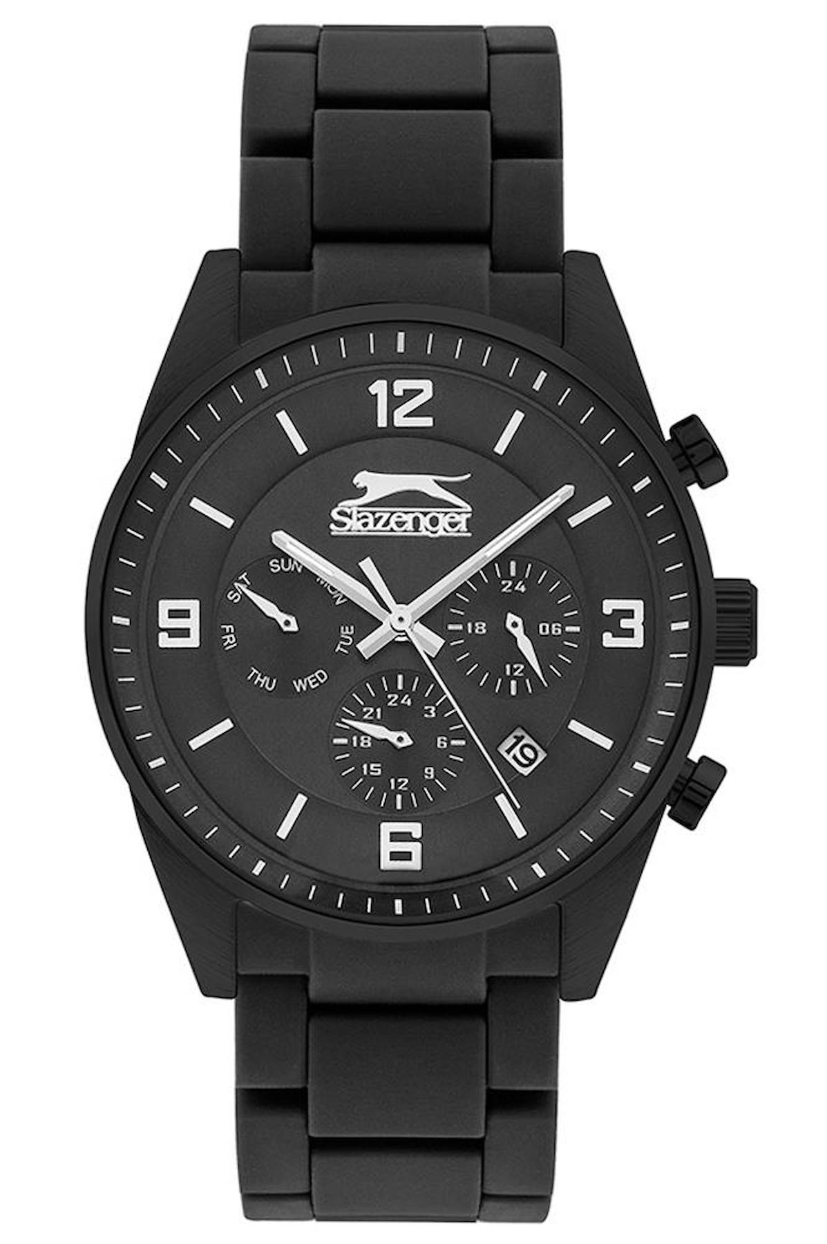 Slazenger SL.09.2161.2.04 Takvimli 45 mm Siyah Çelik Kordon Analog Erkek Kol Saati