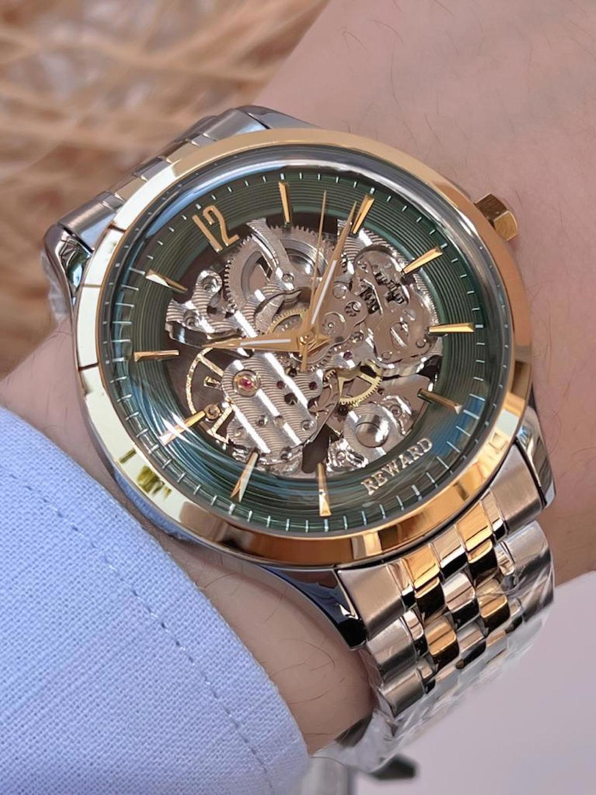 Reward A144018 45 mm Altın-Çelik Kordon Analog Erkek Kol Saati