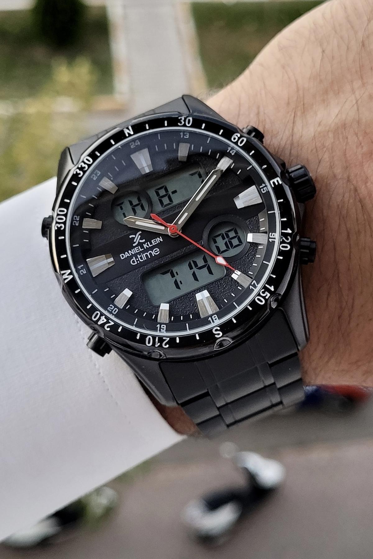 Daniel Klein DKISTE617 Takvimli 45 mm Siyah Çelik Kordon Analog Erkek Kol Saati