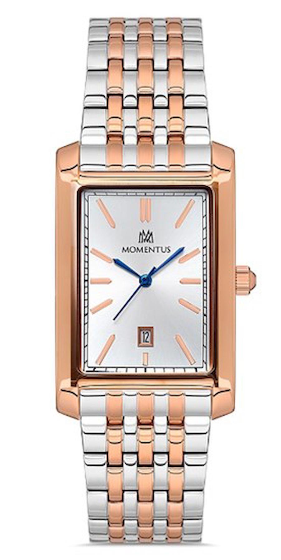 Momentus CM370R-02TR Takvimli 44 mm Gri-Rose Gold Çelik Kordon Analog Kol Saati