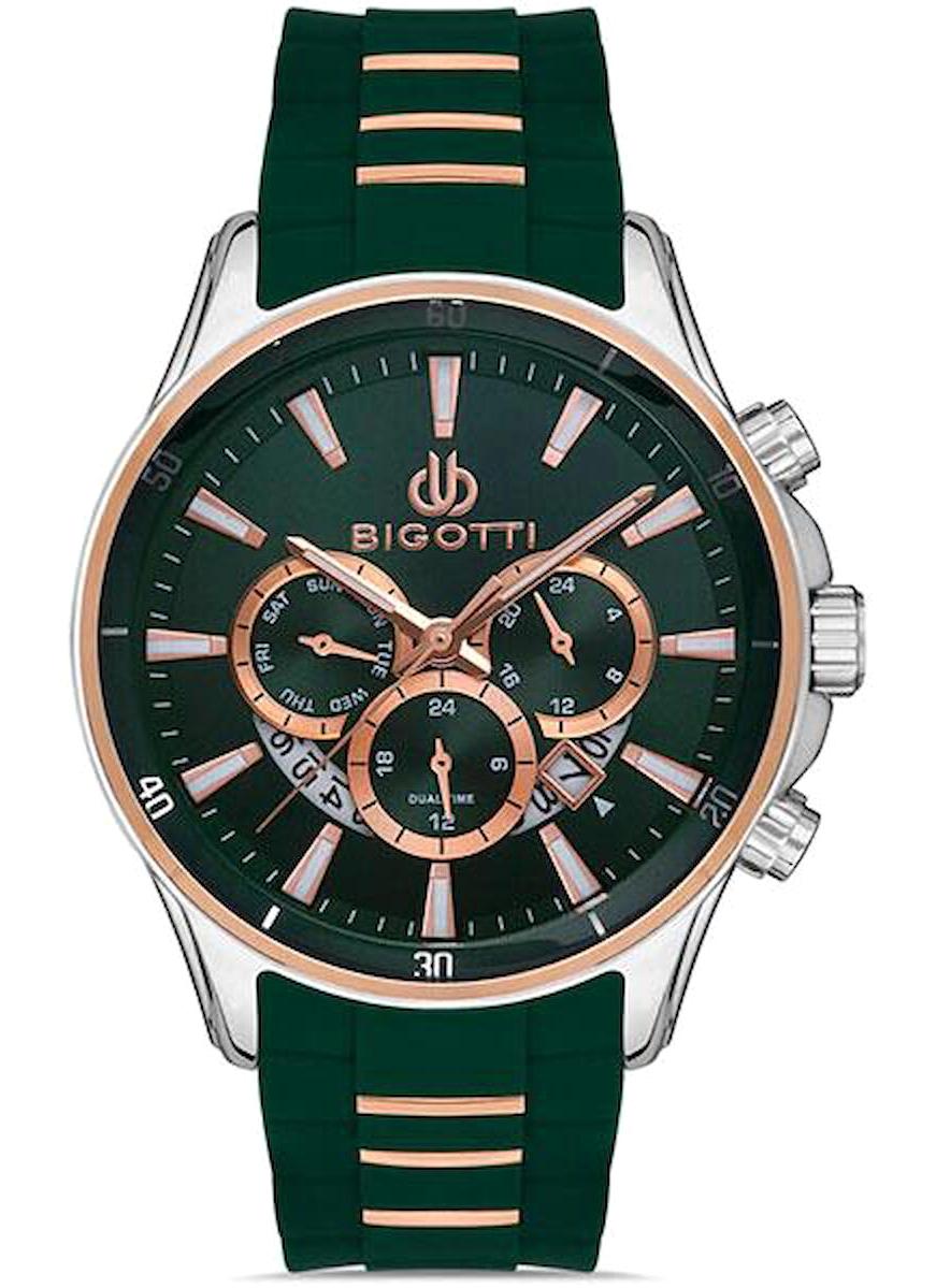 Bigotti BG.1.10420.4 Takvimli Yeşil Silikon Kordon Analog Erkek Kol Saati