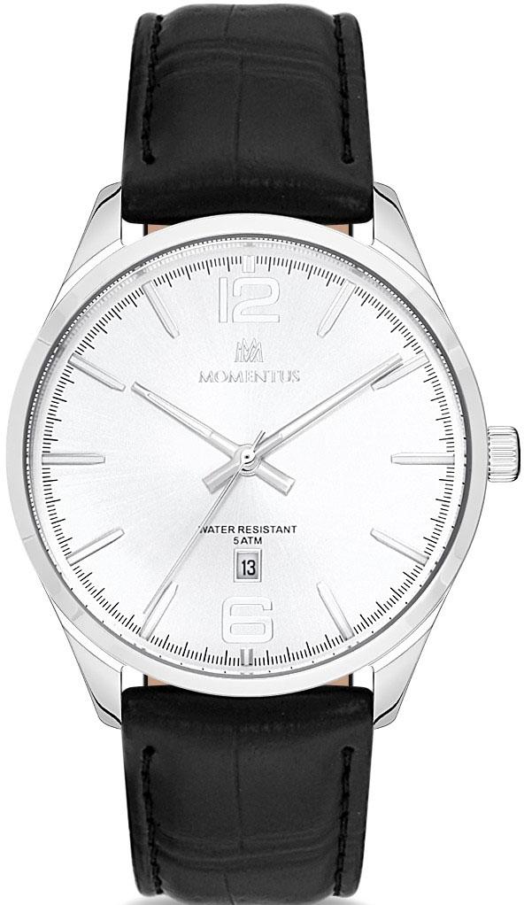 Momentus KC231S-02BS Takvimli 44 mm Siyah Deri Kordon Analog Kol Saati