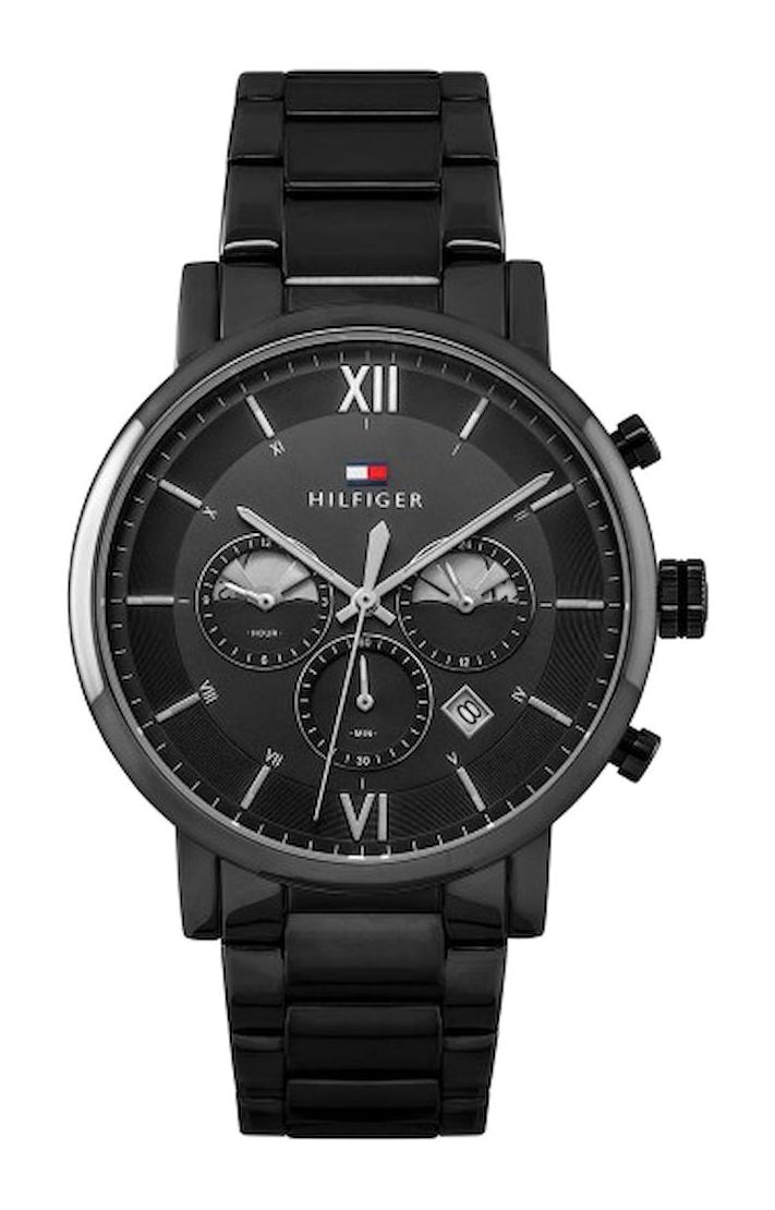 Tommy Hilfiger TH1710410 Takvimli 44 mm Siyah Çelik Kordon Analog Erkek Kol Saati