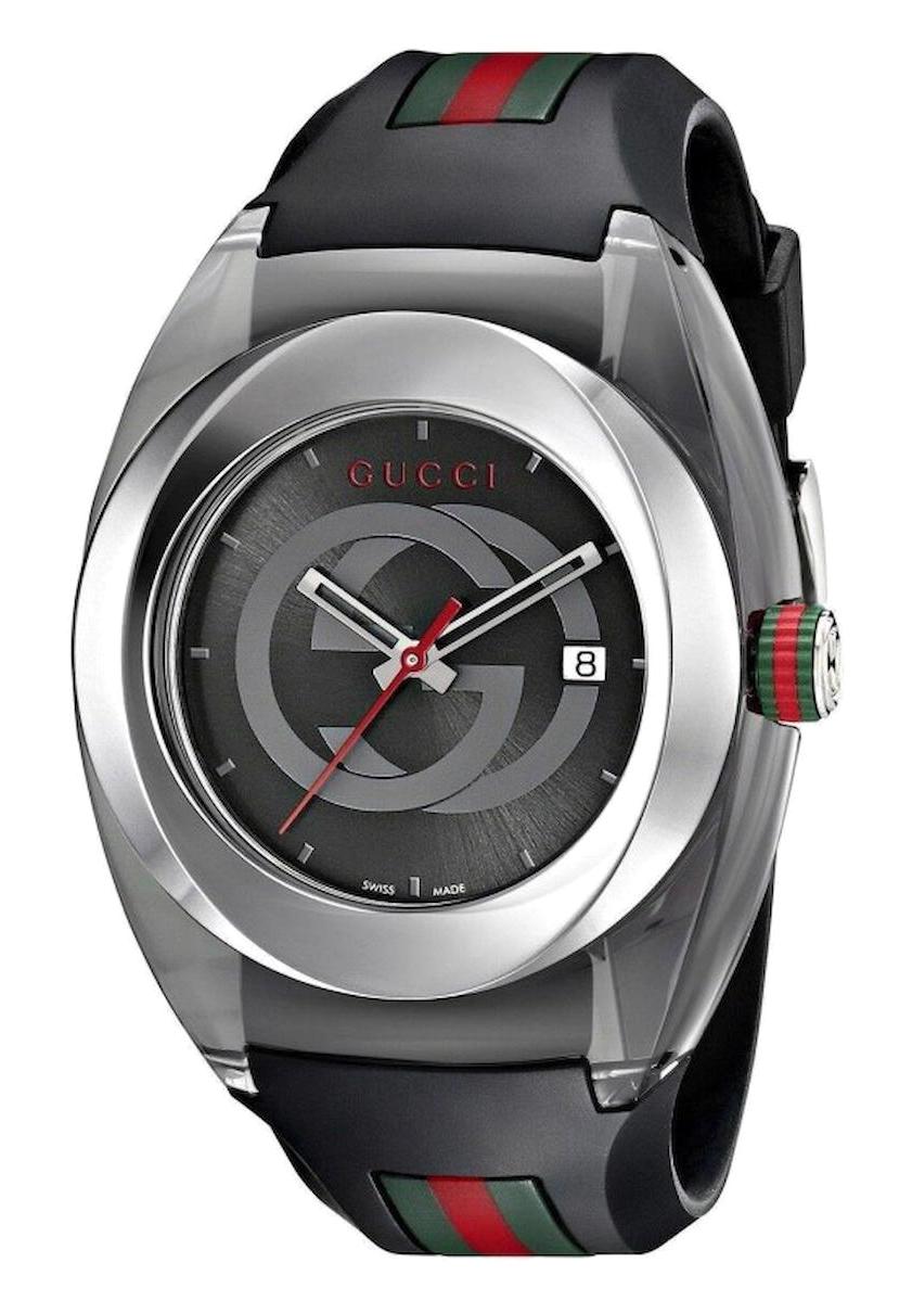 Gucci YA137101 Takvimli 44 mm Çok Renkli Silikon Kordon Analog Erkek Kol Saati