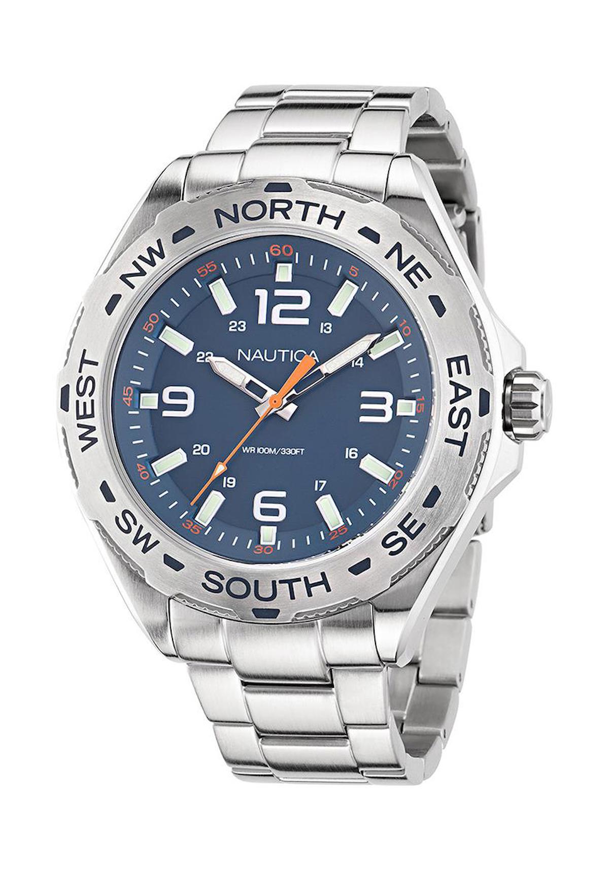Nautica NAPCWS302 Pusulalı 46-50 mm Çelik Kordon Analog Erkek Kol Saati