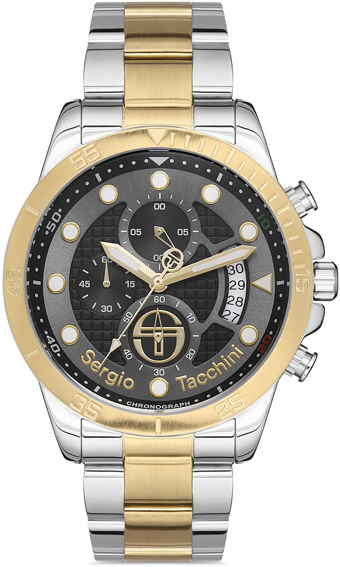 Sergio Tacchini ST.1.10202.3 Takvimli 42 mm Altın-Çelik Kordon Analog Kol Saati