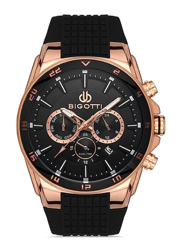 Bigotti BG.1.10428.4 Takvimli 49 mm Siyah Silikon Kordon Analog Erkek Kol Saati
