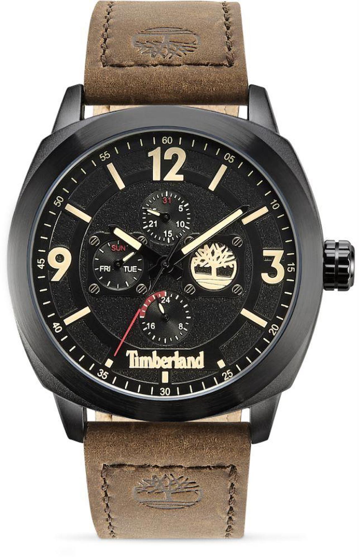 Timberland TDWGF9001801 Takvimli 44 mm Kahverengi Deri Kordon Analog Erkek Kol Saati