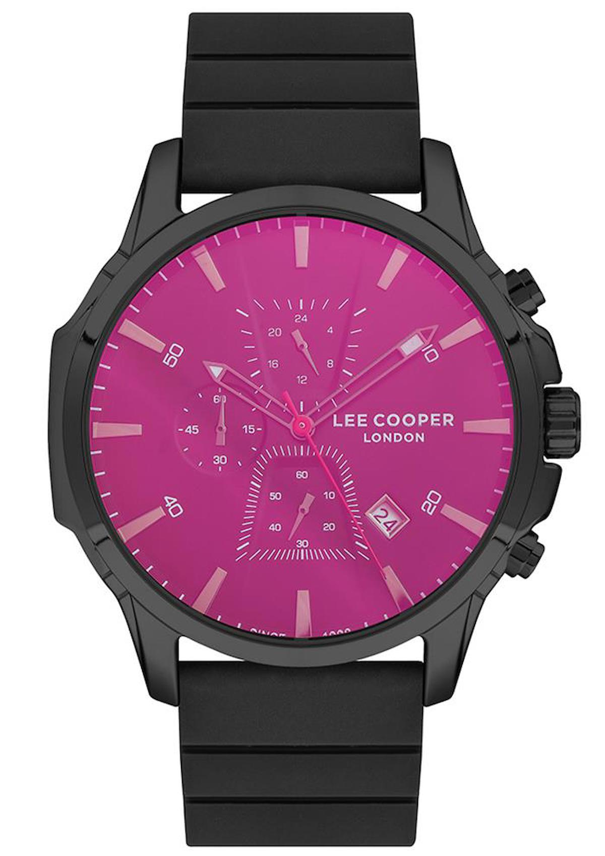 Lee Cooper LC07220.651-NL Takvimli 44 mm Siyah Silikon Kordon Analog Erkek Kol Saati