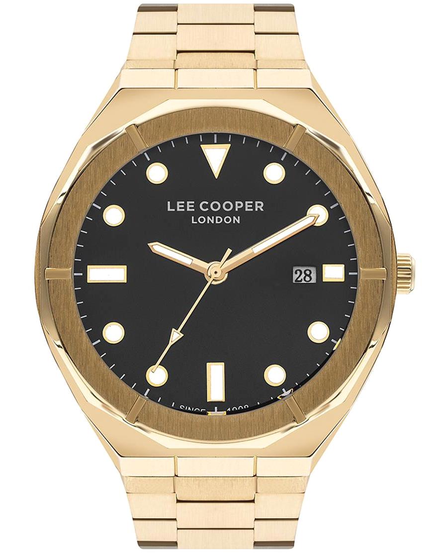 Lee Cooper LC07577.270 Takvimli 44 mm Sarı Çelik Kordon Analog Erkek Kol Saati