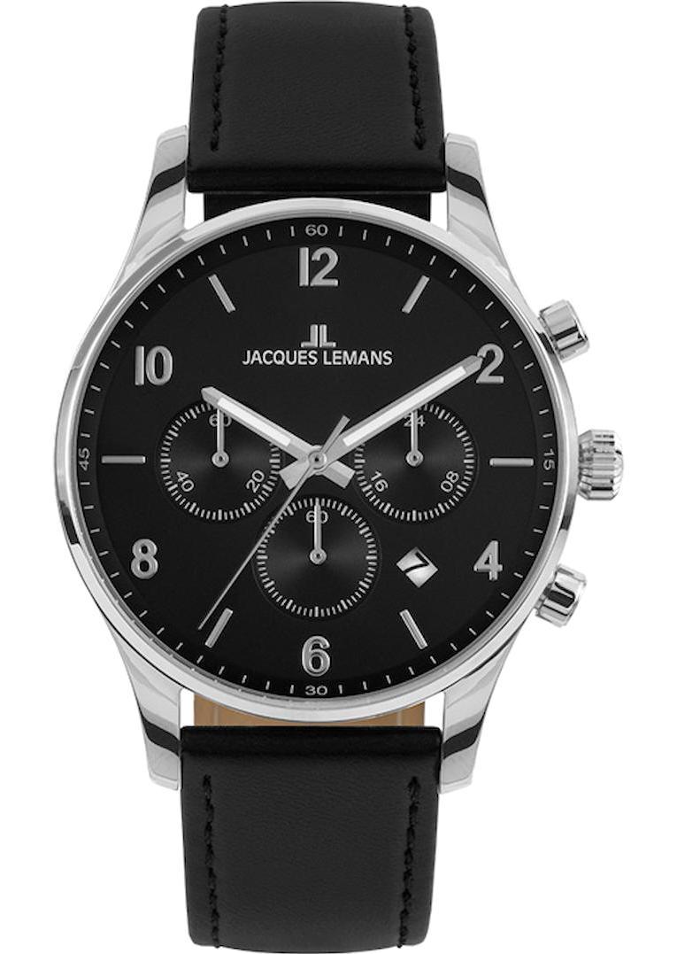 Jacques Lemans LONDON 1-2126A Takvimli 42 mm Siyah Çelik Kordon Analog Erkek Kol Saati