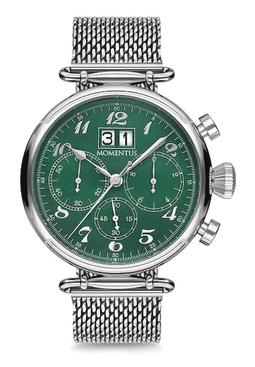 Momentus TM250S-15SS Takvimli 44 mm Metal Kordon Analog Erkek Kol Saati