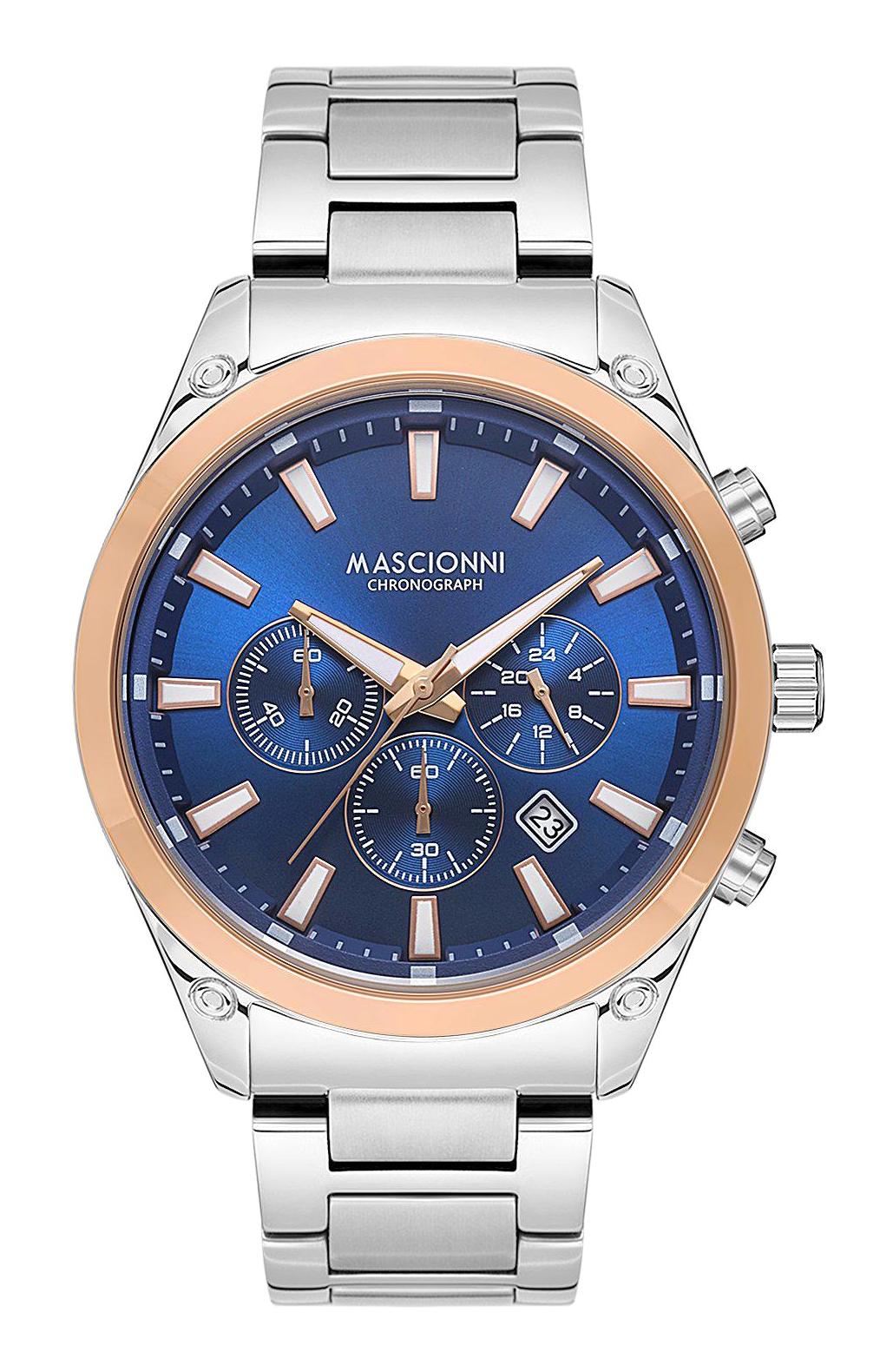 Mascionni M.1.2180.04 Takvimli 45 mm Metal Kordon Analog Erkek Kol Saati