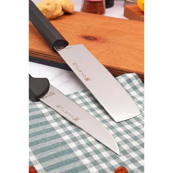 Castle Kitchen Mutfak Bıçak Seti 2 Parça Nakiri Şef Bıçağı Et Ekmek Sebze Meyve Doğrama No :1 - 2 Adet
