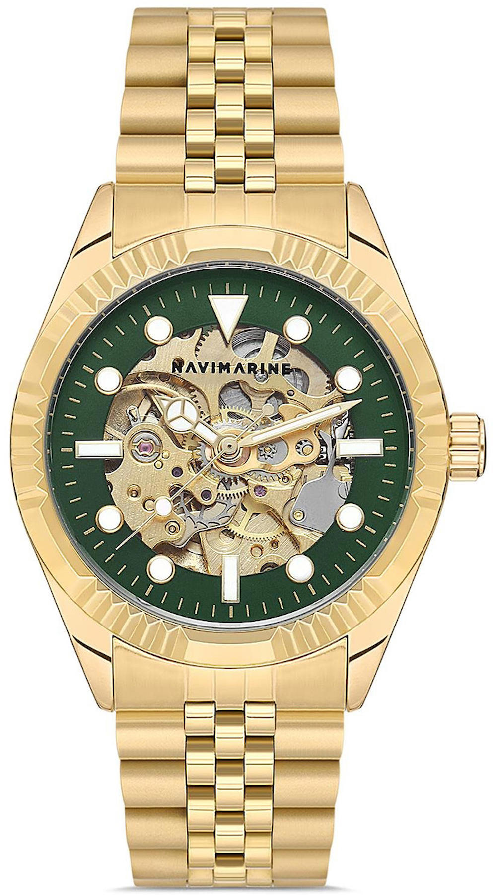 Navimarine NVM2003-01 41 mm Altın Çelik Kordon Analog Kol Saati