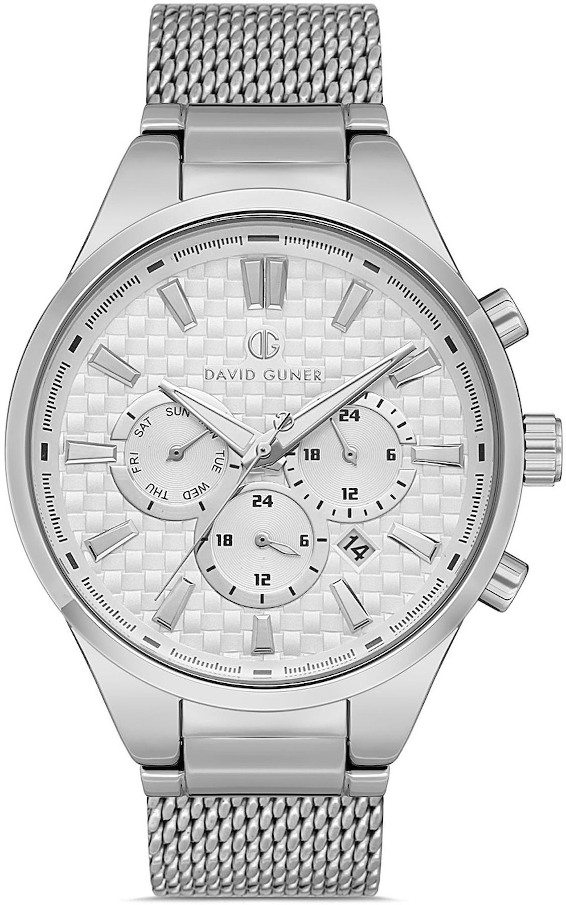 David Guner DG-8343GC-A1 Takvimli 42 mm Çelik Kordon Analog Kol Saati