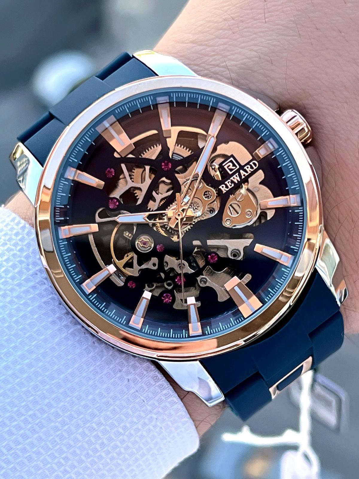 Reward EA.145180 45 mm Lacivert Silikon Kordon Analog Erkek Kol Saati
