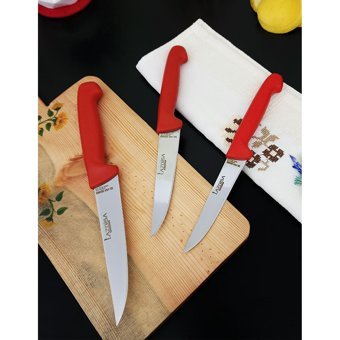 Lazbisa 3'lü Silver Mutfak Bıçak Seti Günlük Kullanım Et Ekmek Sebze Meyve Bıçağı