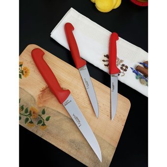 Lazbisa 3'lü Silver Mutfak Bıçak Seti Günlük Kullanım Et Ekmek Sebze Meyve Bıçağı