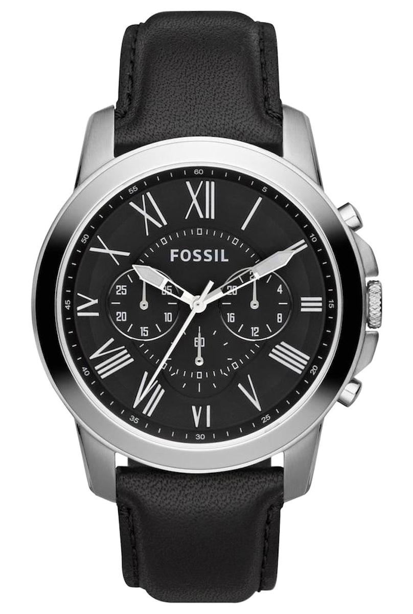 Fossil FFS4812 Takvimli 44 mm Siyah Deri Kordon Analog Erkek Kol Saati
