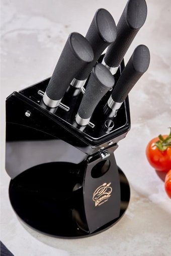 Cooker Şef Standlı 6 Parça Paslanmaz Çelik Bıçak Seti