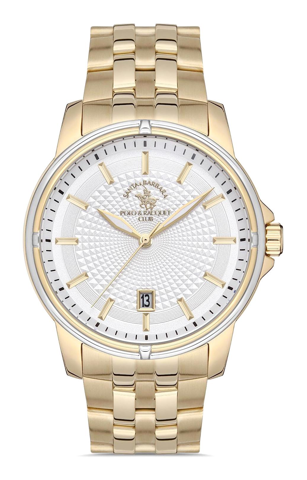 Santa Barbara Polo & Racquet Club SB.1.10231.5 Takvimli 43 mm Altın Çelik Kordon Analog Erkek Kol Saati