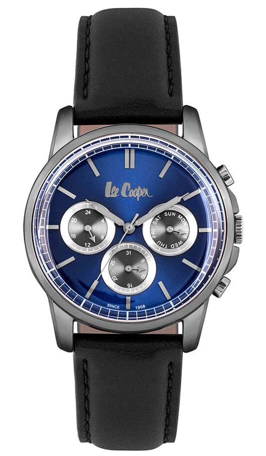 Lee Cooper LC06921.091 Takvimli 43 mm Siyah Deri Kordon Analog Erkek Kol Saati