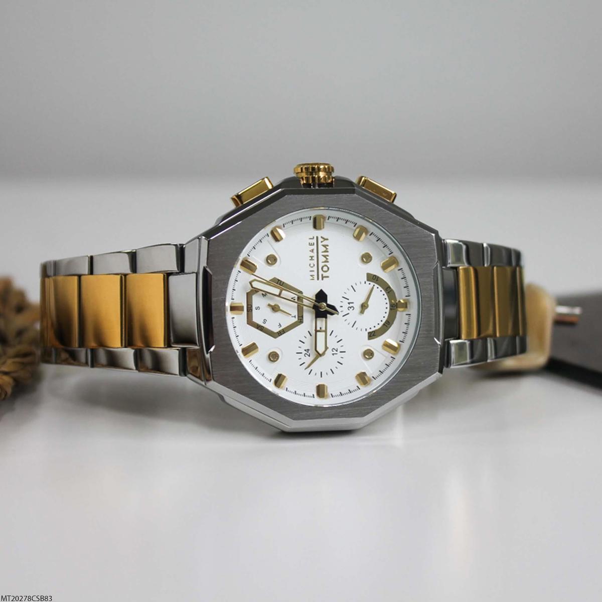 Michael Tommy MT20278CSB83 Takvimli 44 mm Altın-Çelik Kordon Analog Erkek Kol Saati