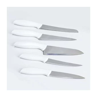 Cooker CKR2870 Akrilik Plastik Standlı 6 Parça Bıçak Seti Beyaz