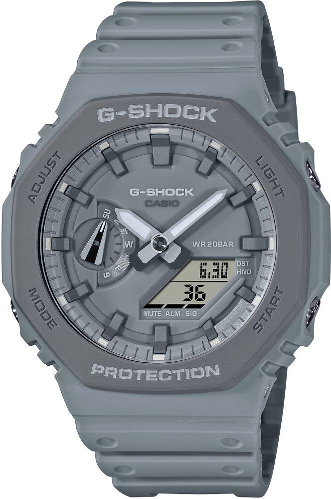 Casio GA-2110ET-8ADR Takvimli 45 mm Gri Silikon Kordon Analog Erkek Kol Saati