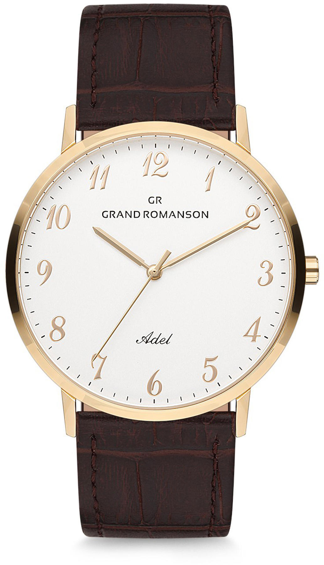 Romanson GR.1.AG1150.05 Takvimli 45 mm Kahverengi Kordon Analog Kol Saati