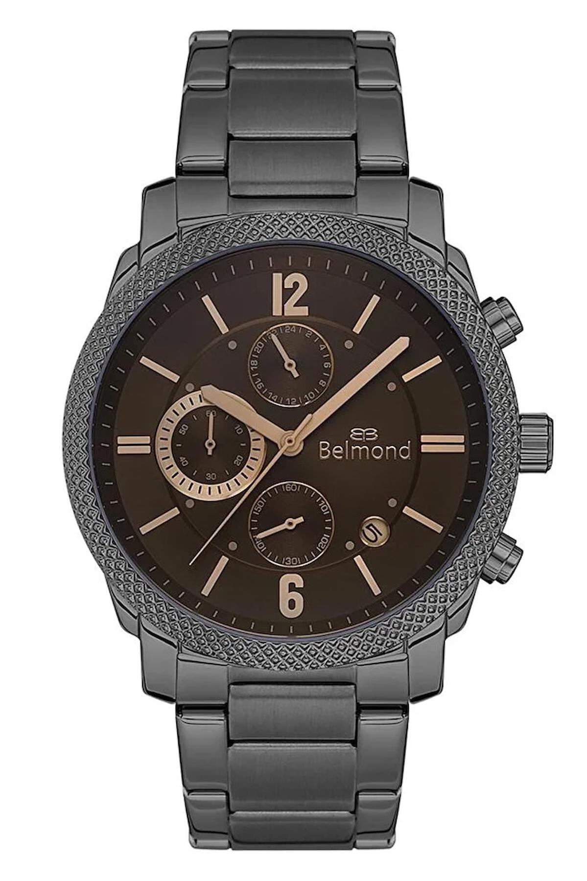 Belmond KNG1118060 Takvimli 43 mm Antrasit Çelik Kordon Analog Erkek Kol Saati