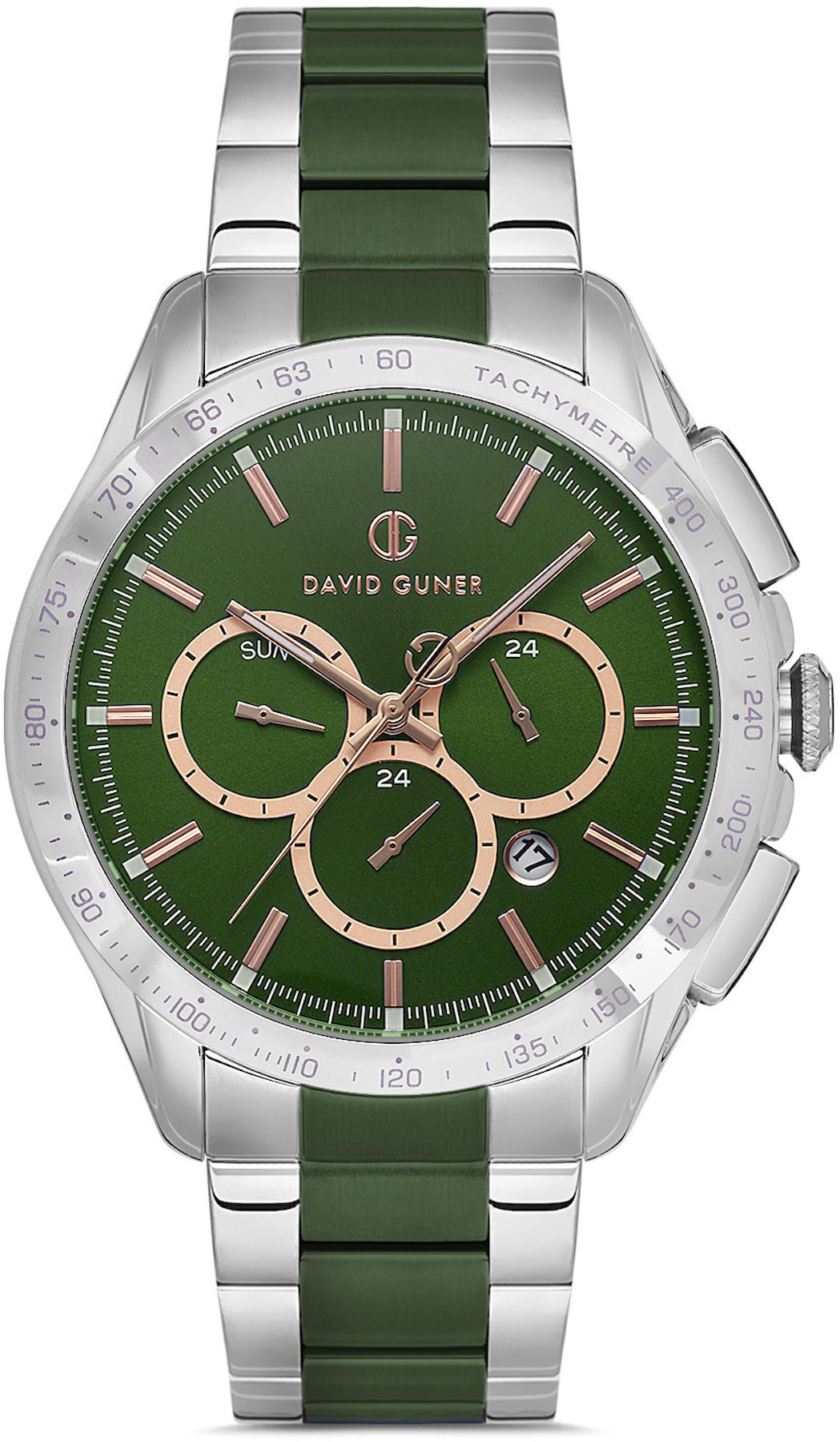 David Guner DG-8624GA-A15 Takvimli 42 mm Metal Kordon Analog Kol Saati