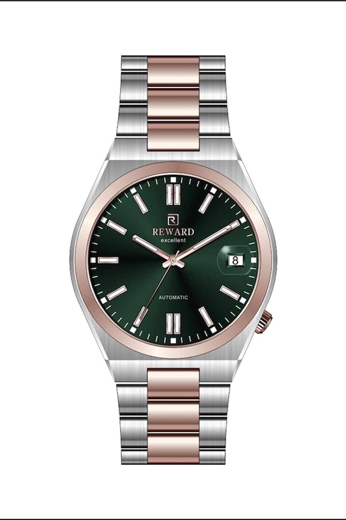 Reward A144324 Takvimli 40 mm Gri-Rose Gold Çelik Kordon Analog Erkek Kol Saati