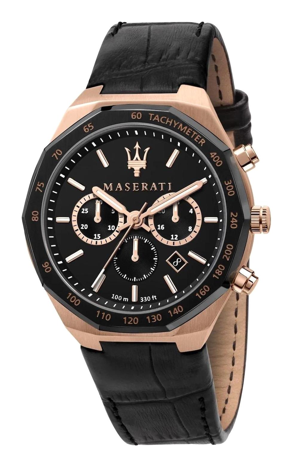 Maserati R8871642001 Takvimli 45 mm Siyah Deri Kordon Analog Erkek Kol Saati