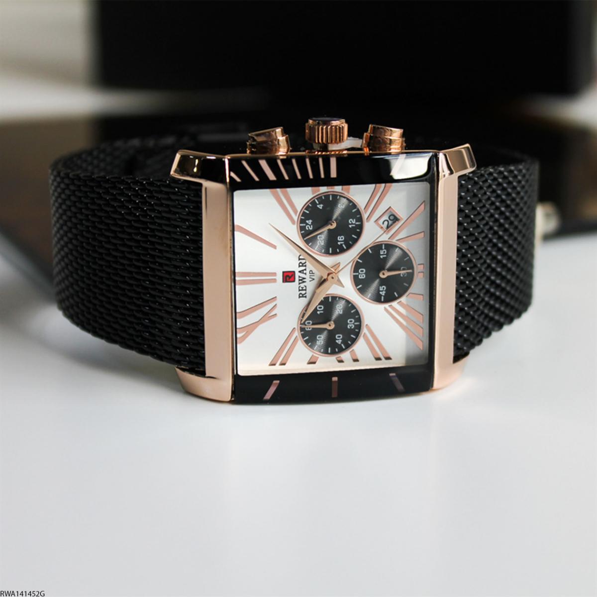 Reward RWA141452G Takvimli 37 mm Siyah Metal Kordon Analog Erkek Kol Saati