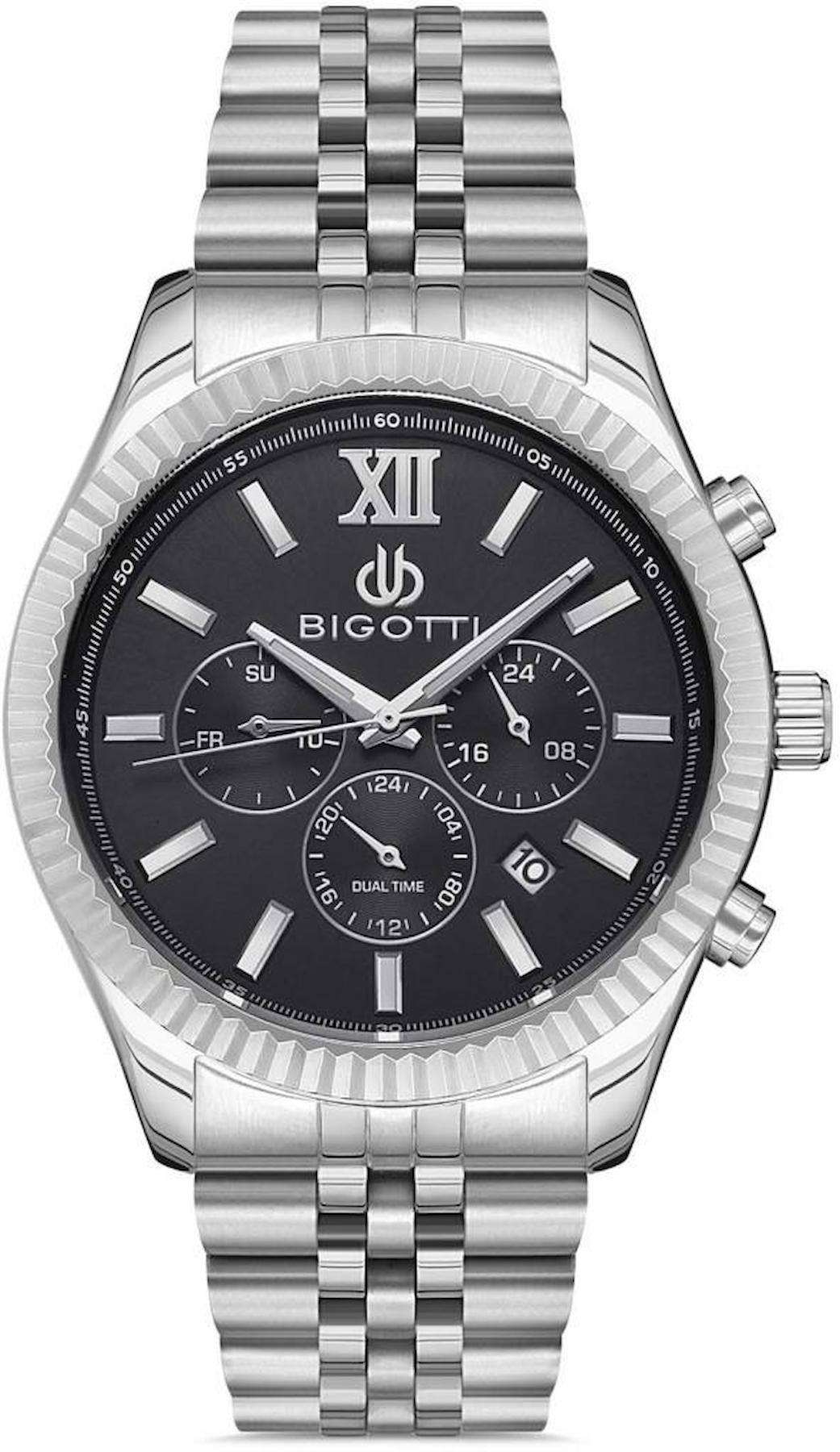 Bigotti BG.1.10296.1 Takvimli 44 mm Çelik Kordon Analog Erkek Kol Saati