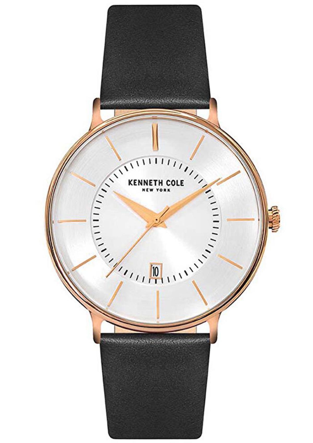 Kenneth Cole KC15097002 Takvimli 41 mm Siyah Çelik Kordon Analog Erkek Kol Saati