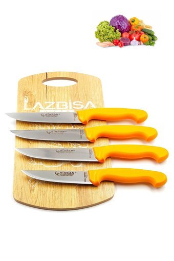 LAZBİSA Lazbisa Atasan Sürmene 4'lü Mutfak Bıçak Seti Et Ekmek Sebze Meyve Bıçağı