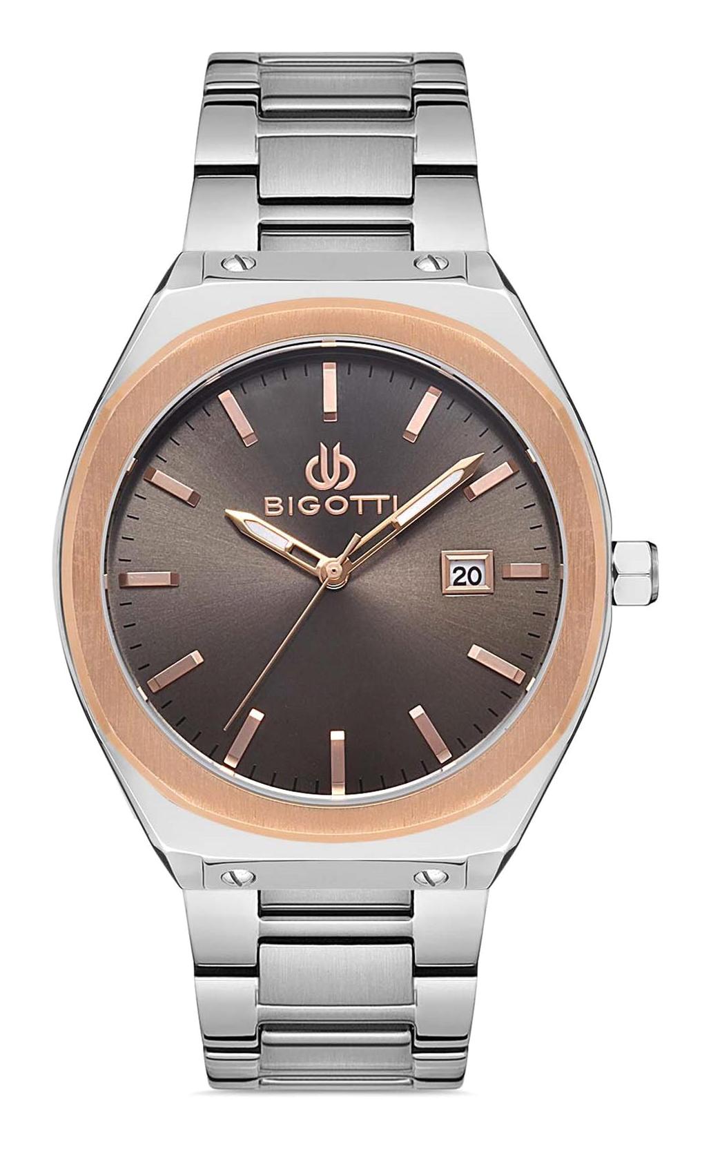 Bigotti BG.1.10323.5 Takvimli 43 mm Çelik Kordon Analog Erkek Kol Saati