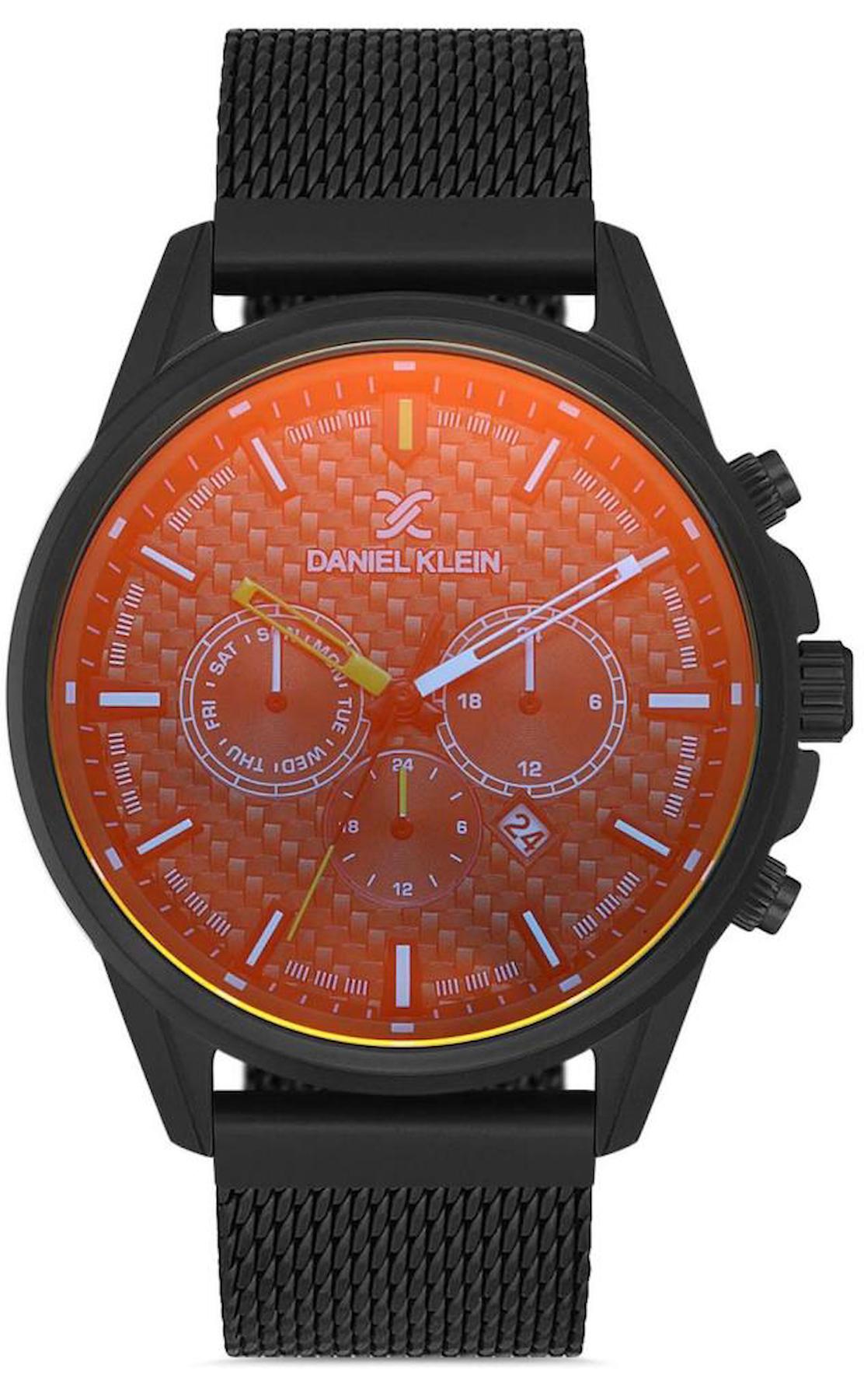 Daniel Klein DK012945J-05 Takvimli Siyah Metal Kordon Analog Erkek Kol Saati