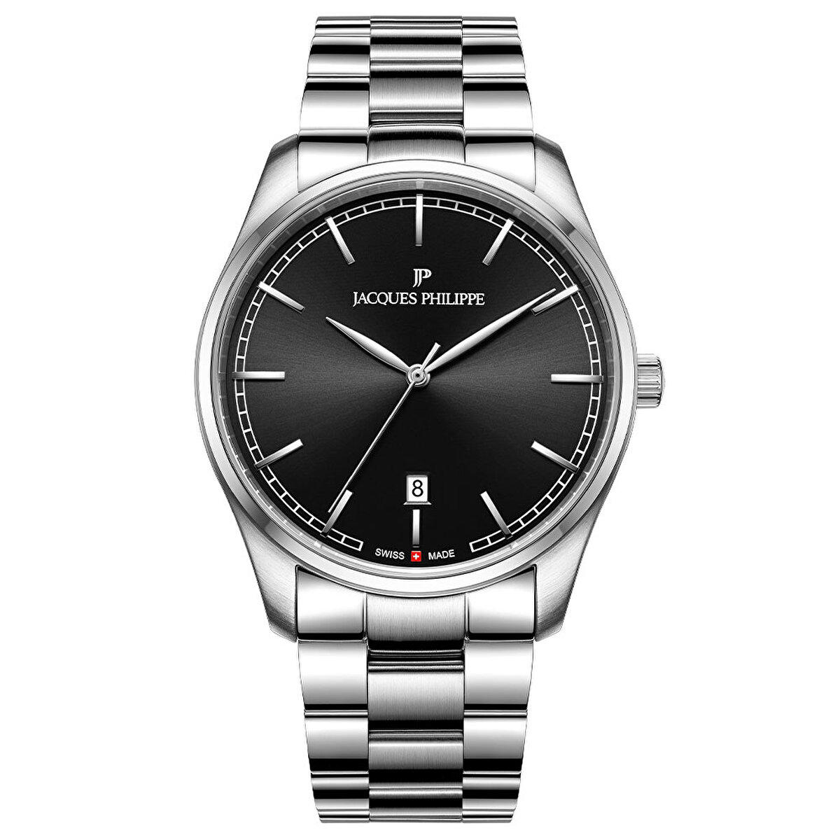 Jacques Philippe JPQGS621316 Takvimli 40 mm Çelik Kordon Analog Erkek Kol Saati